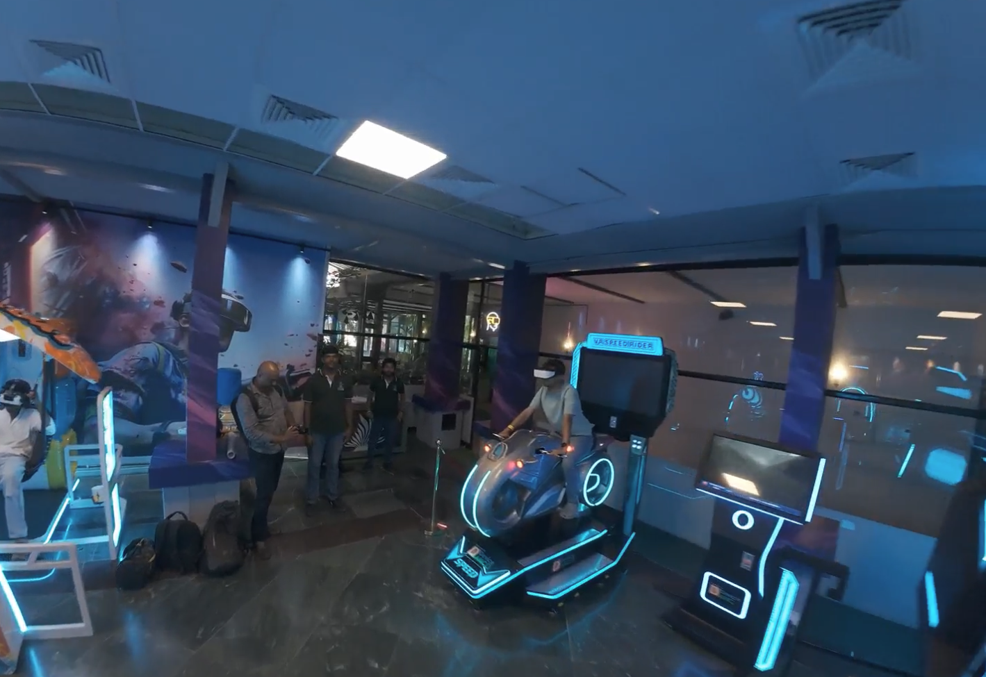 kid living the immersive virtual reality experience at club cabana during mid term school holidays